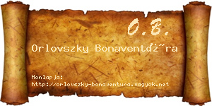 Orlovszky Bonaventúra névjegykártya